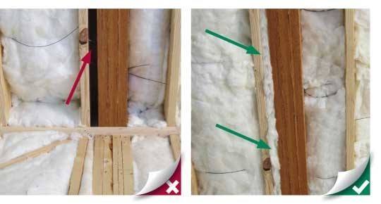 proper and improper insulation installation