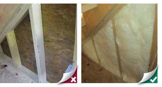 installing insulation, limited access examples