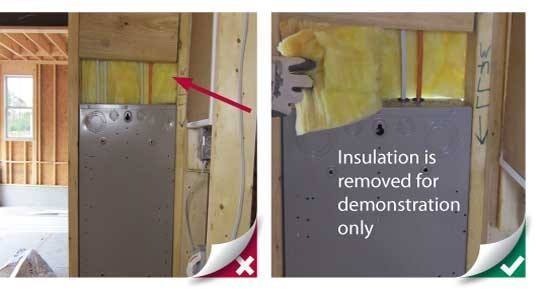 obstruction - insulation removed for demonstration only