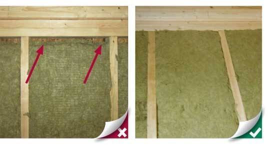 standard cavities, correct and incorrect insulation examples